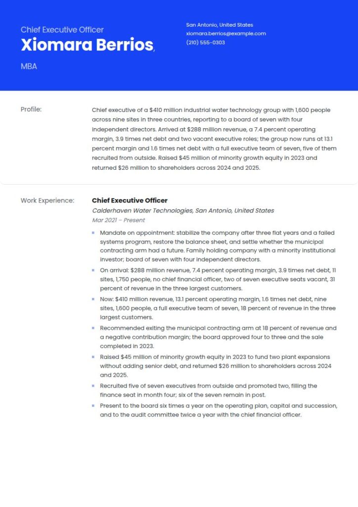 CEO Resume Examples & Templates