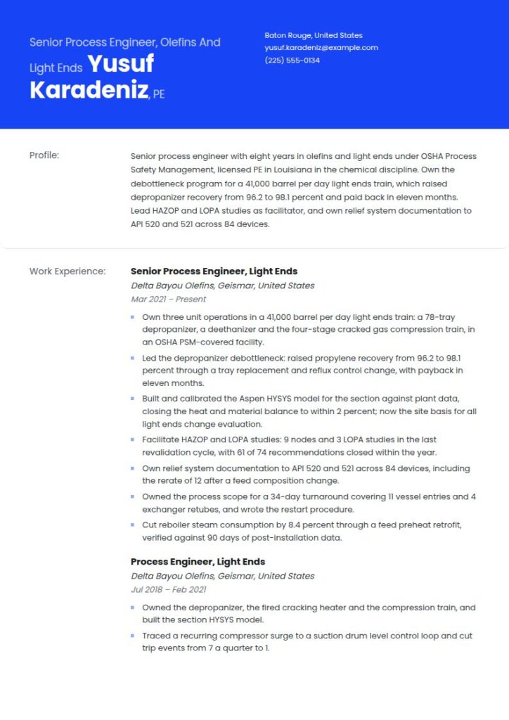 Chemical Engineer Resume Examples & Templates