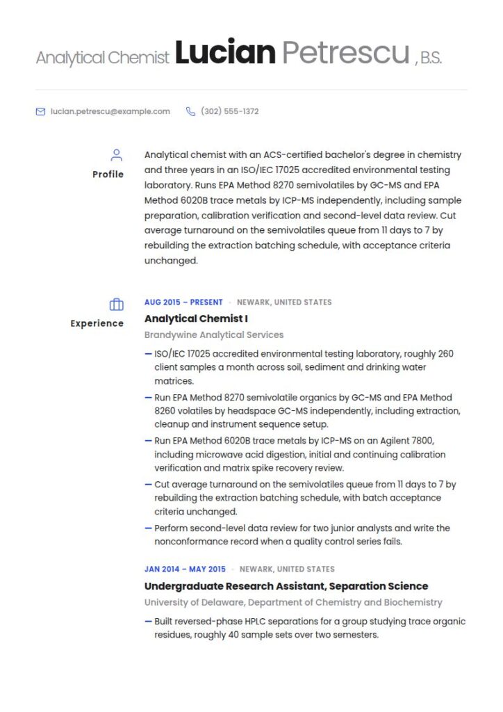 Chemist Resume Examples & Templates