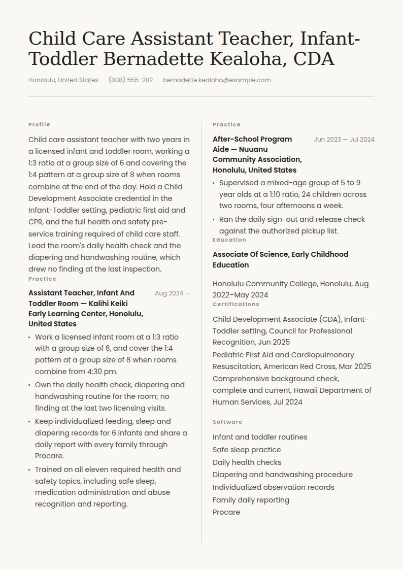 Child Care Resume Examples & Templates