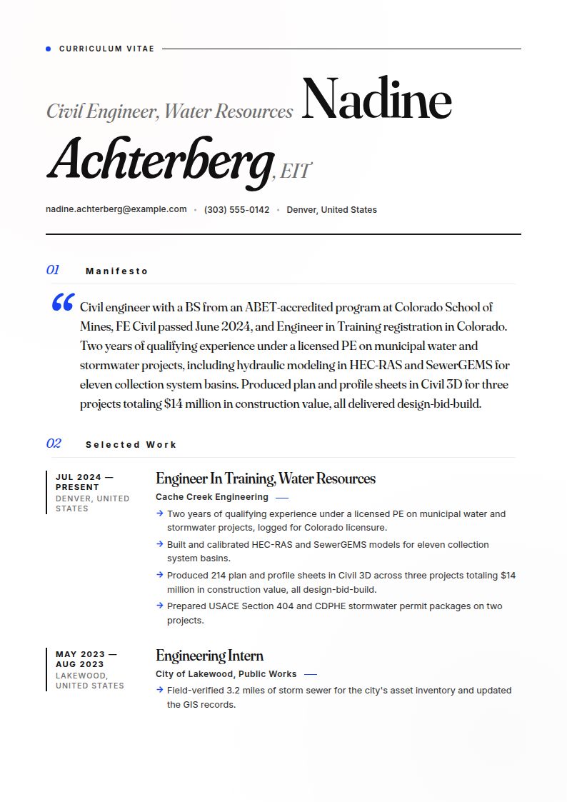 Civil Engineer Resume Examples & Templates