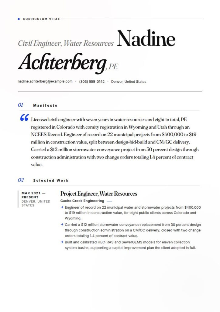 Civil Engineer Resume Examples & Templates
