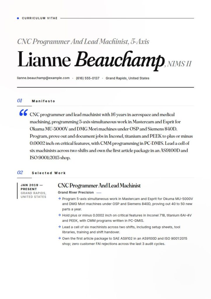 CNC Machinist Resume Examples & Templates