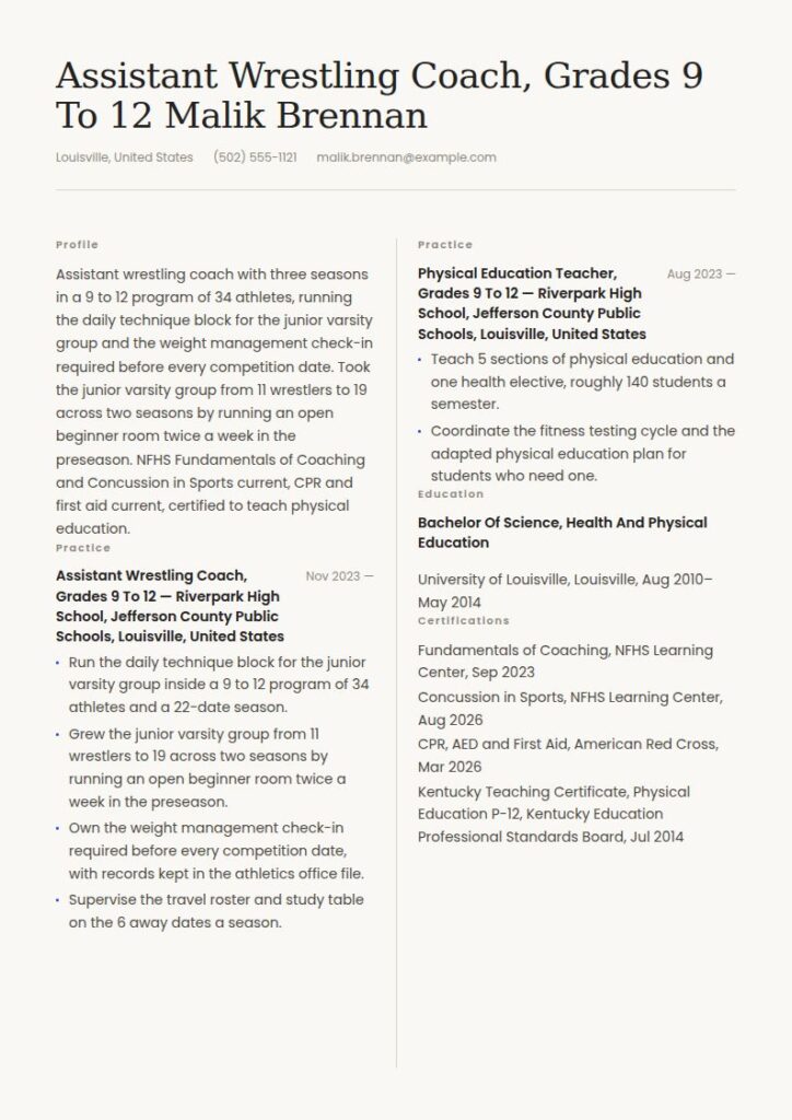 Coach Resume Examples & Templates