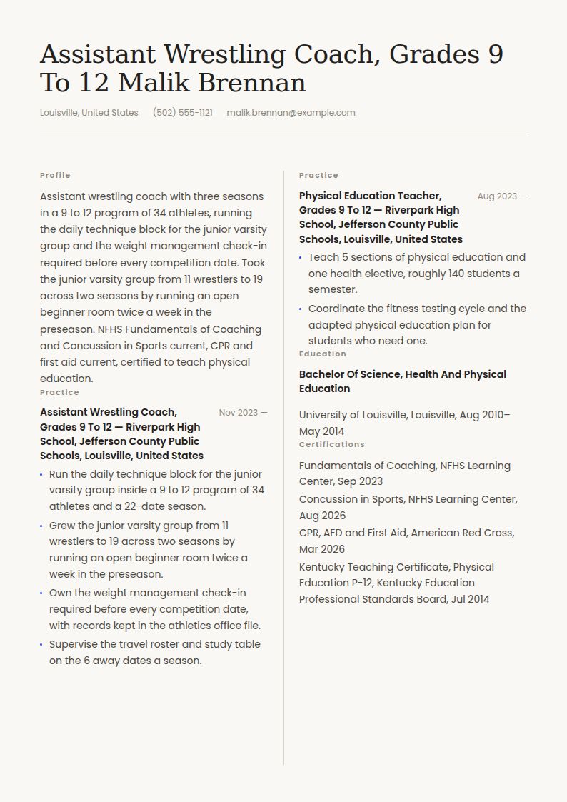 Coach Resume Examples & Templates