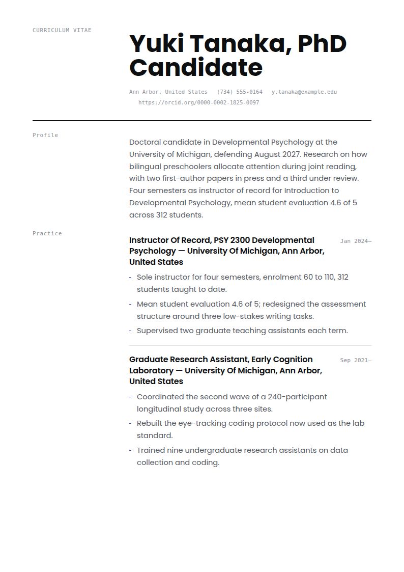 College Professor Resume & CV Examples