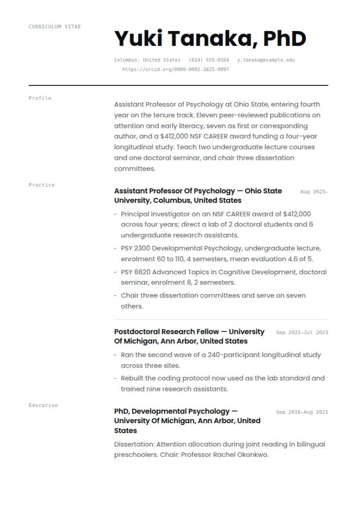 College Professor Resume & CV Examples