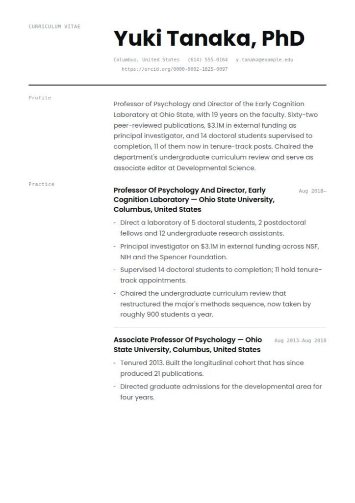 College Professor Resume & CV Examples