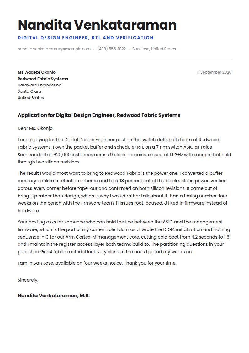 Computer Engineering Cover Letter Examples & Templates