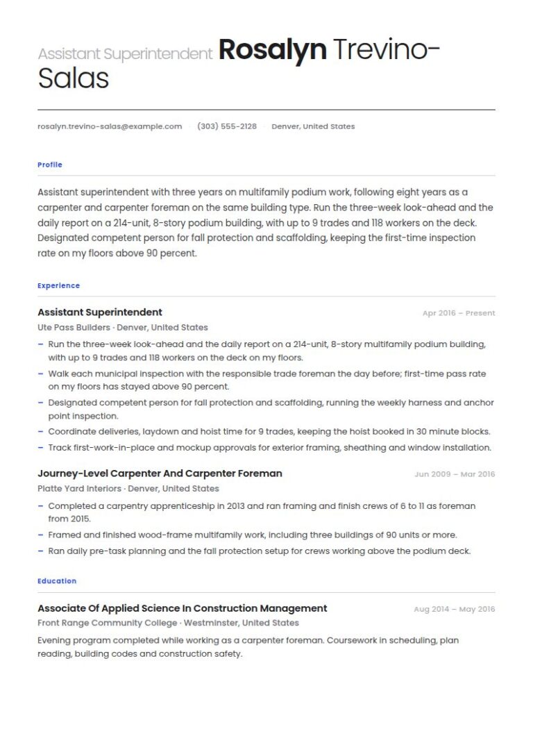 Construction Superintendent