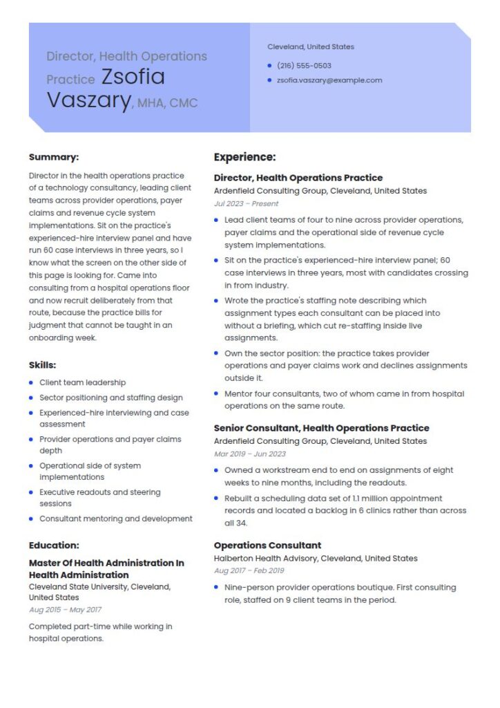 Consulting Resume Examples & Templates