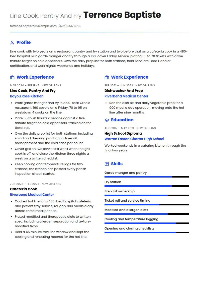 Cook Resume Examples & Templates