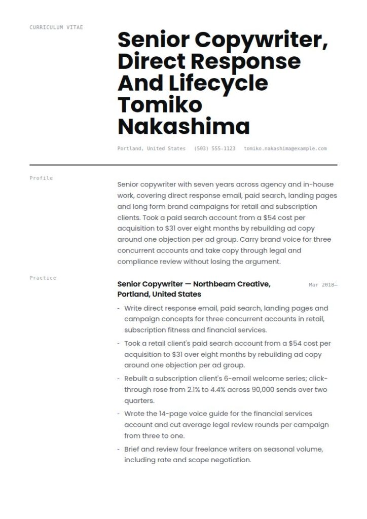 Copywriter Resume Examples & Templates