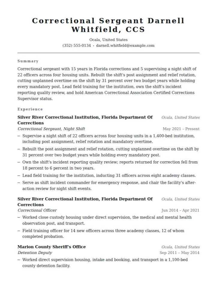 Correctional Officer Resume Examples & Templates