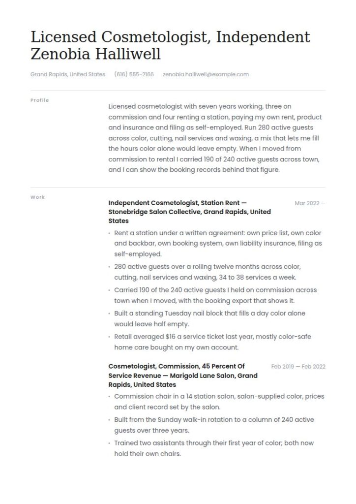 Cosmetologist Resume Examples & Templates