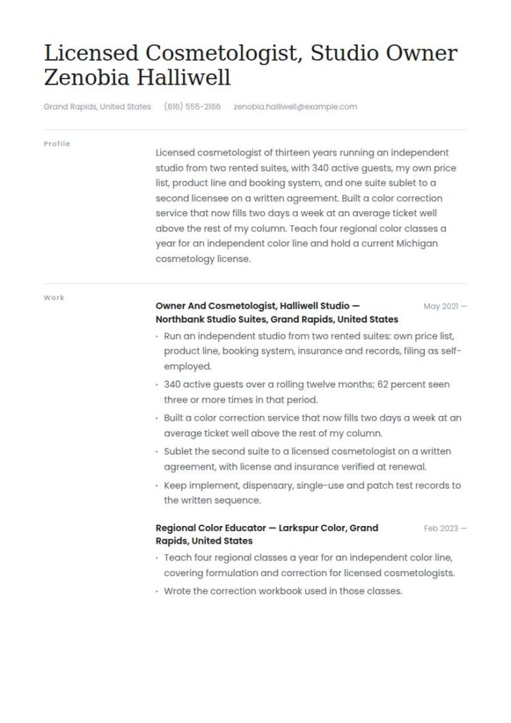 Cosmetologist Resume Examples & Templates