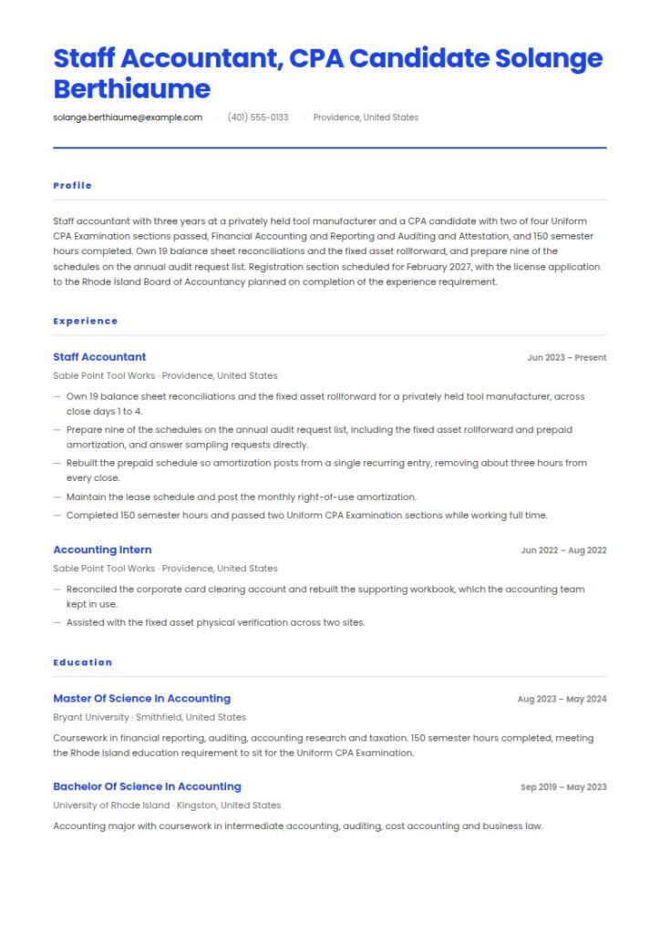 CPA Resume Examples & Templates