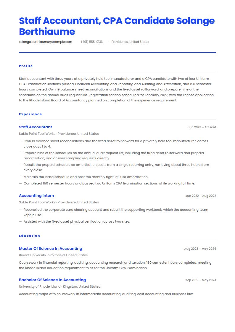 CPA Resume Examples & Templates
