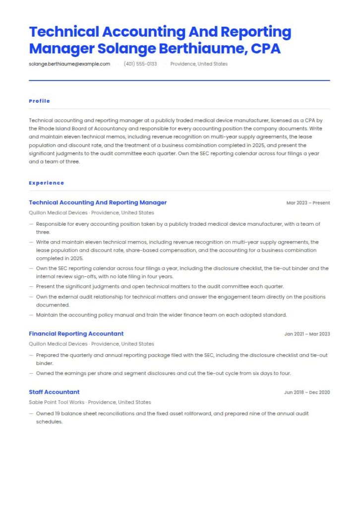 CPA Resume Examples & Templates