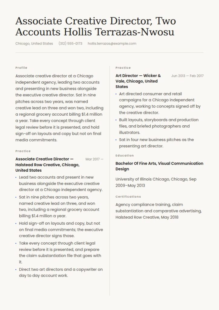 Creative Director Resume Examples & Templates