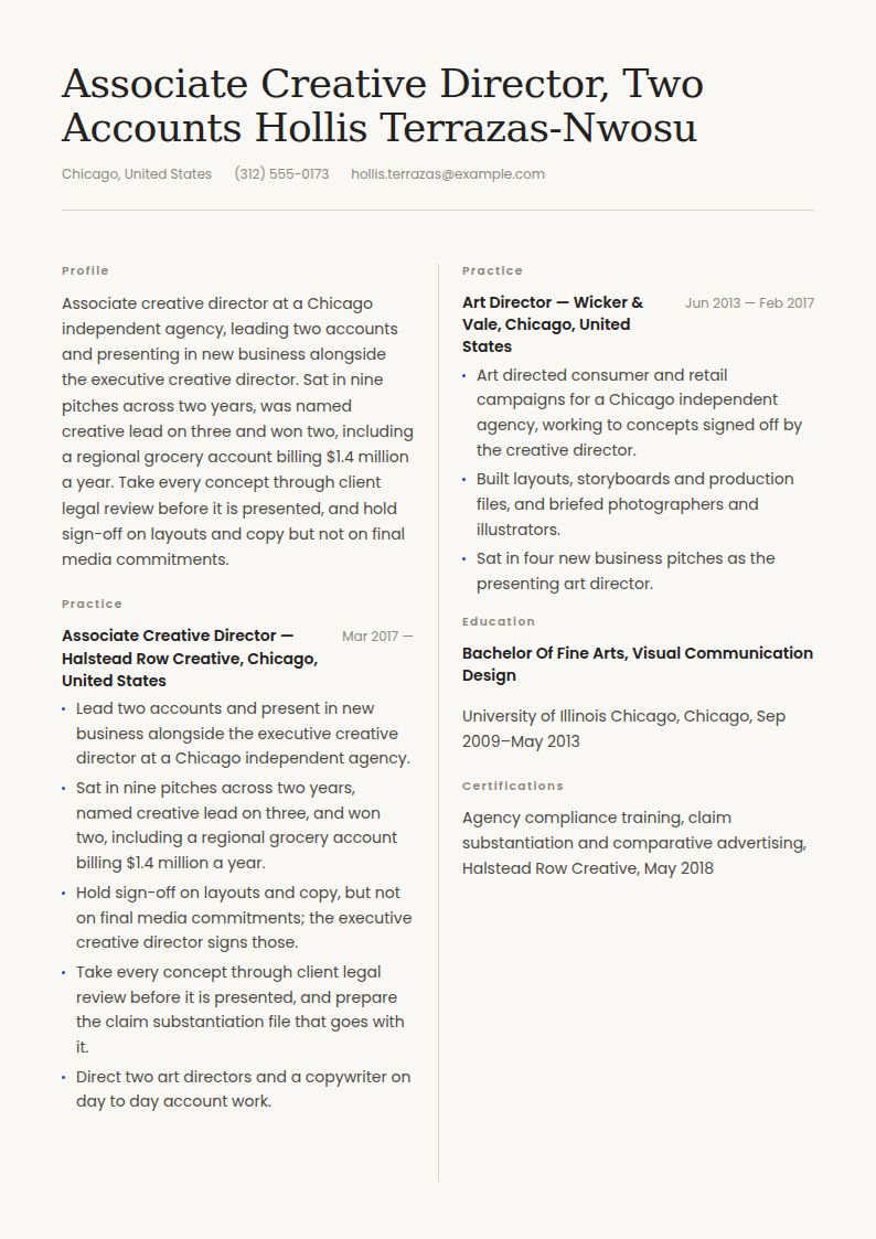 Creative Director Resume Examples & Templates