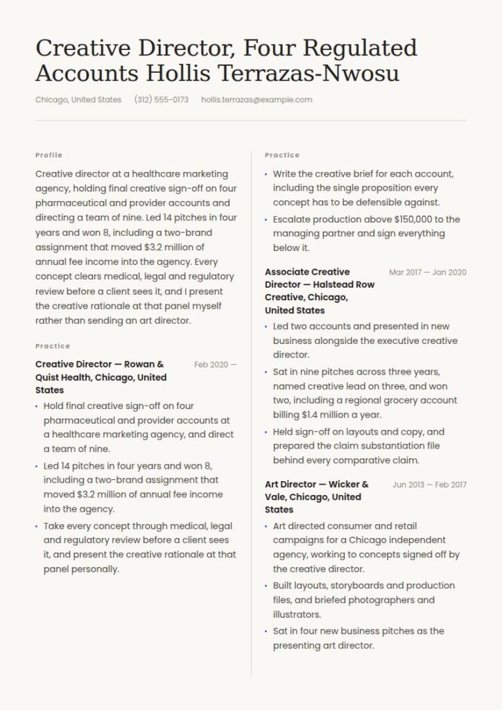 Creative Director Resume Examples & Templates