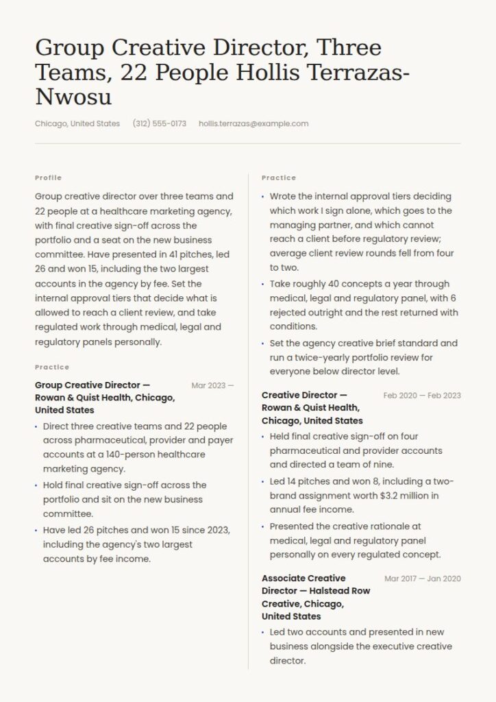 Creative Director Resume Examples & Templates