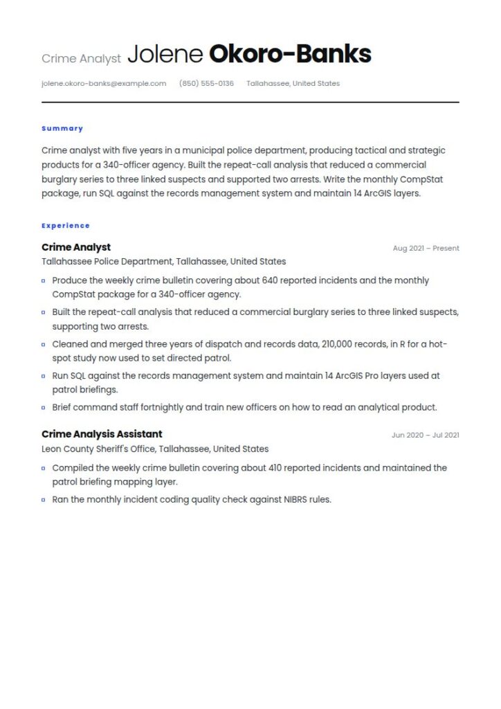 Criminology Resume Examples & Templates
