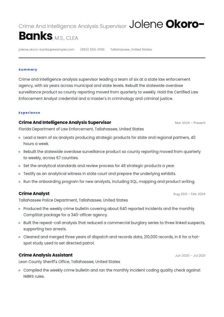 Criminology Resume Examples & Templates