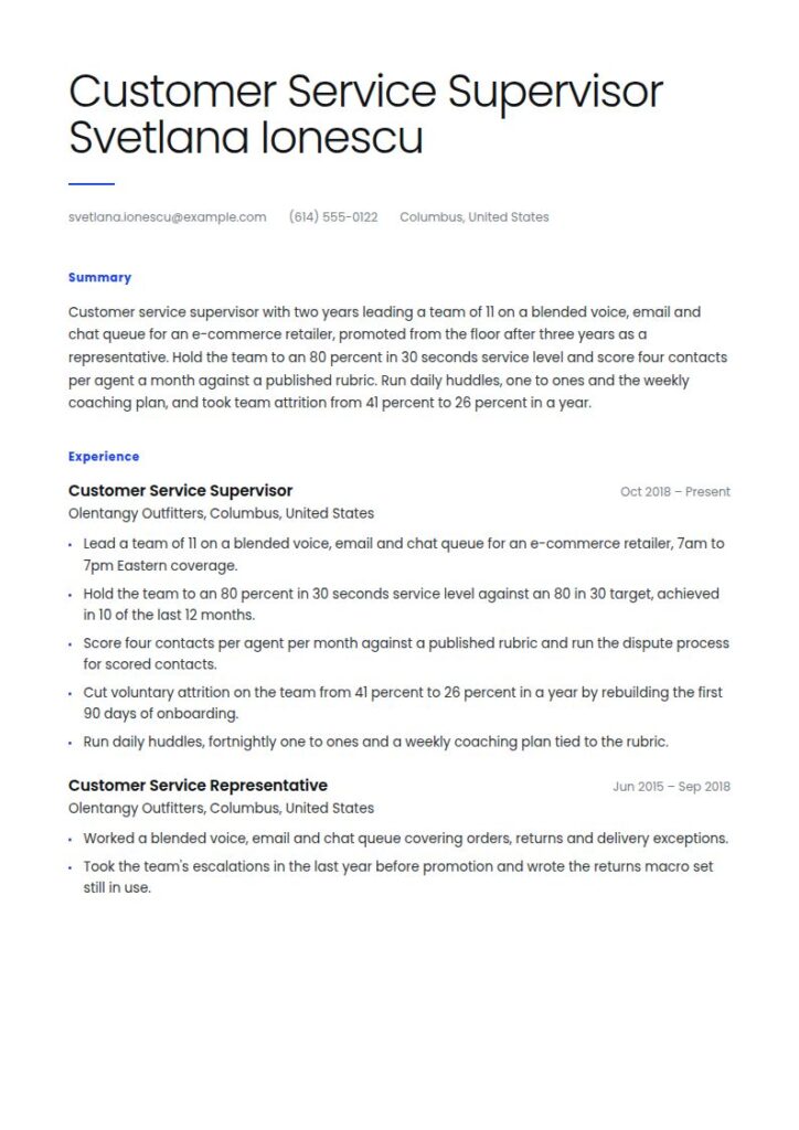 Customer Service Manager Resume Examples & Templates