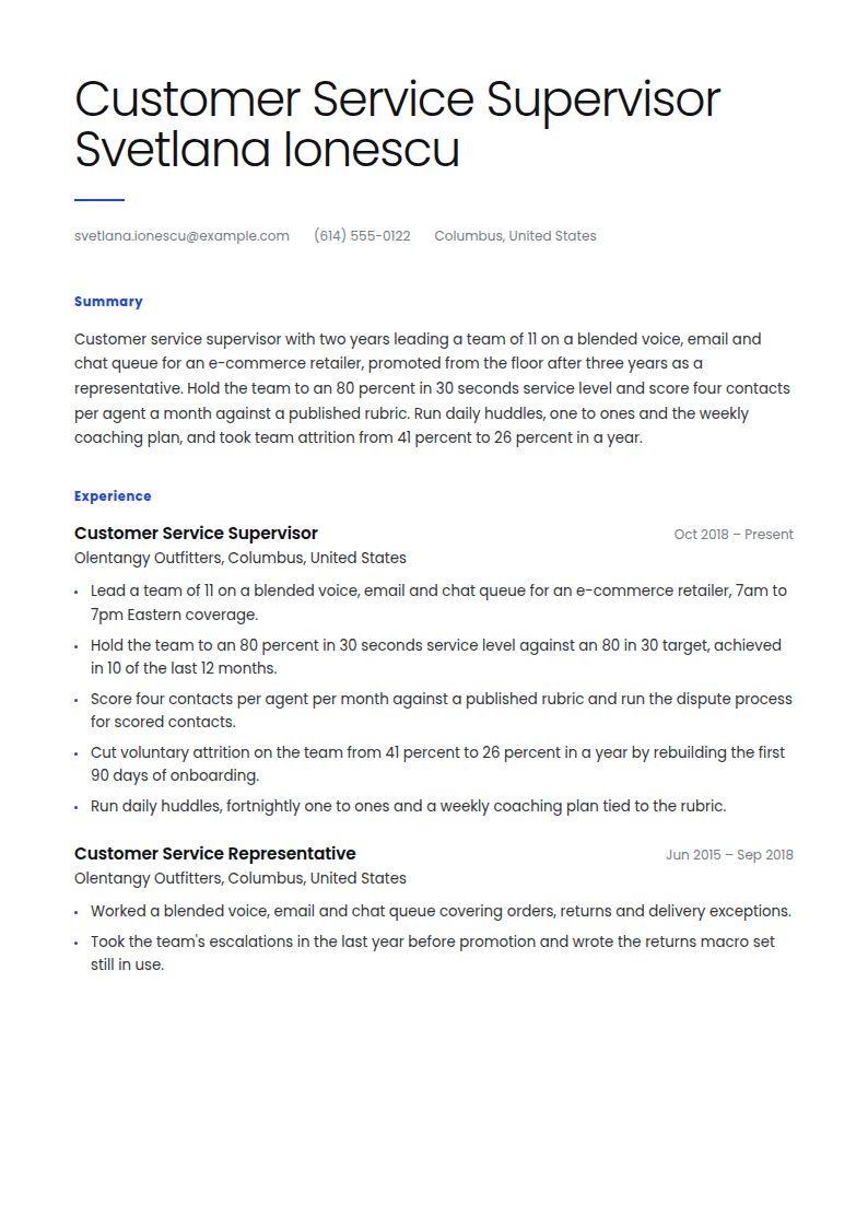 Customer Service Manager Resume Examples & Templates