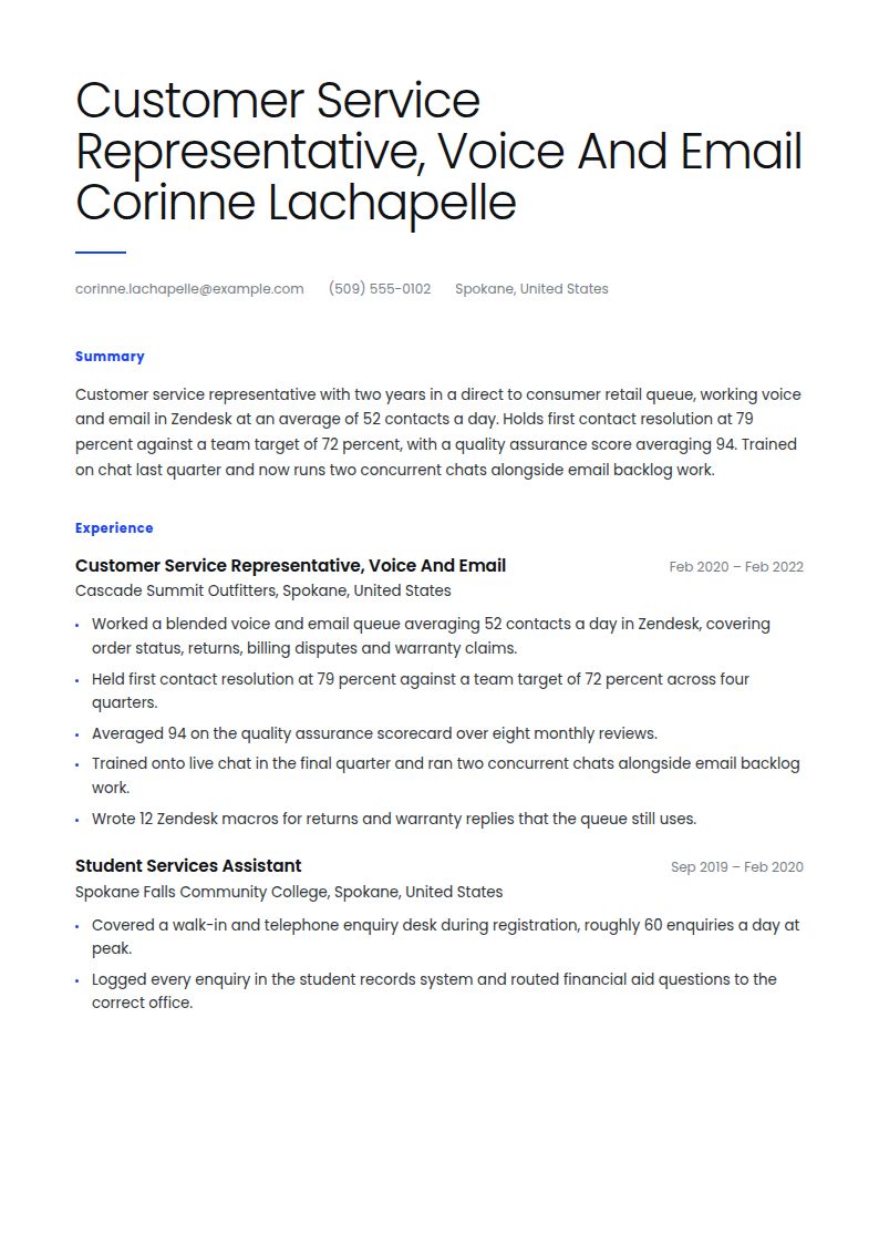 Customer Service Representative Resume Examples & Templates