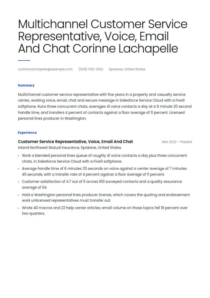 Customer Service Representative Resume Examples & Templates