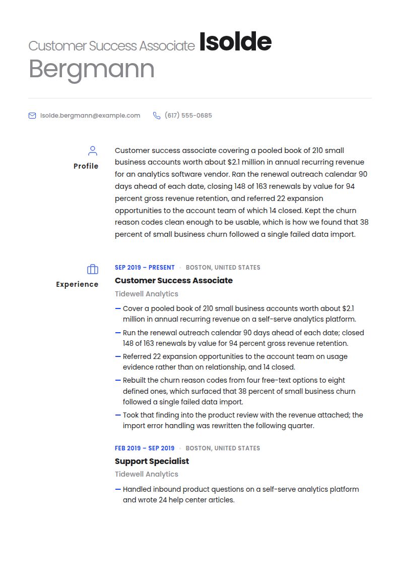 Customer Success Resume Examples & Templates