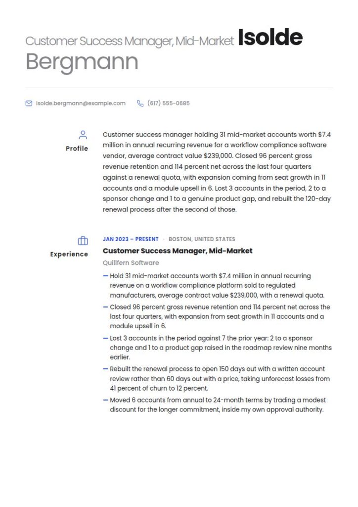 Customer Success Resume Examples & Templates