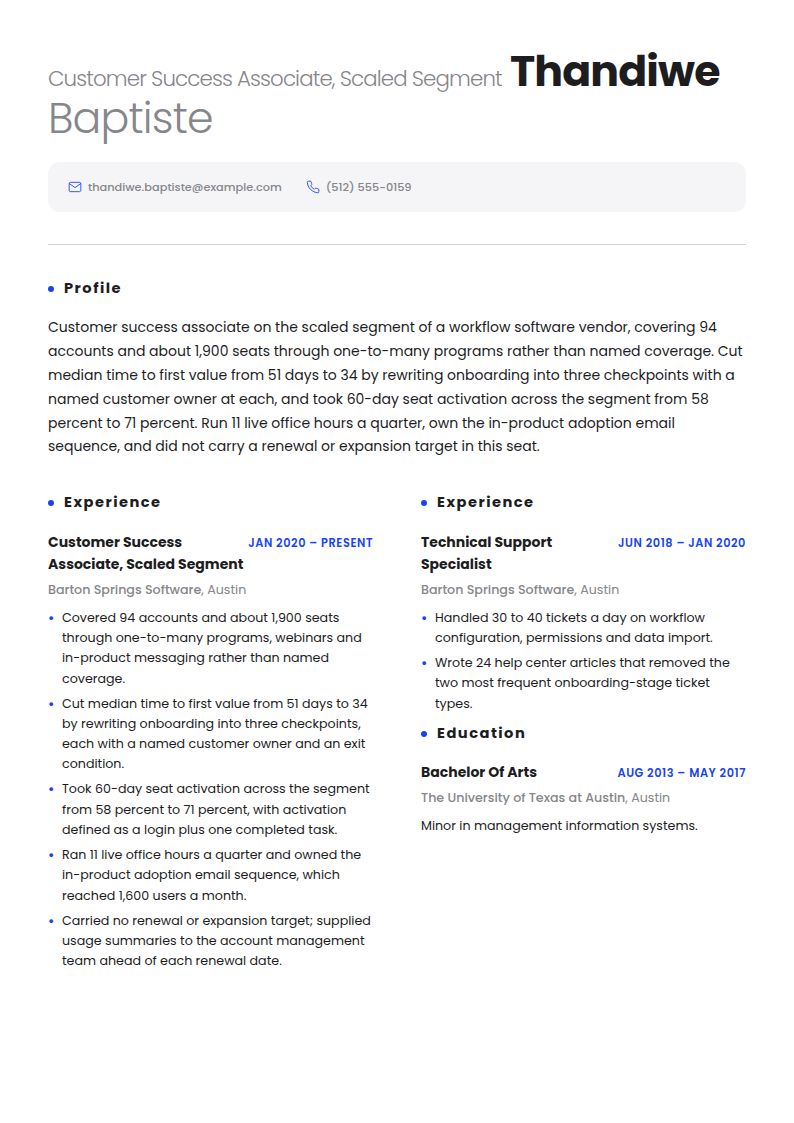 Customer Success Manager Resume Examples & Templates