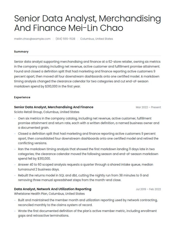 Data Analyst Resume Examples & Templates