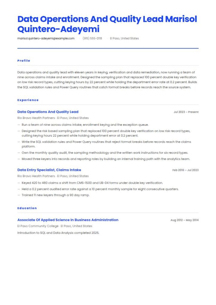 Data Entry Specialist Resume Examples & Templates