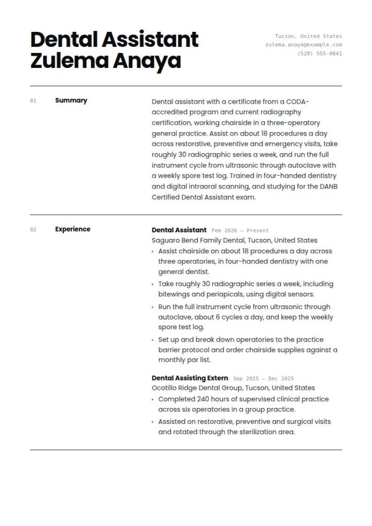 Dental Assistant Resume Examples & Templates