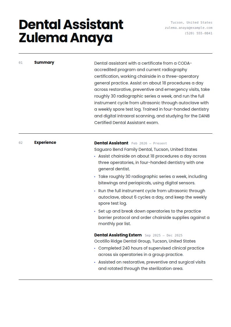 Dental Assistant Resume Examples & Templates