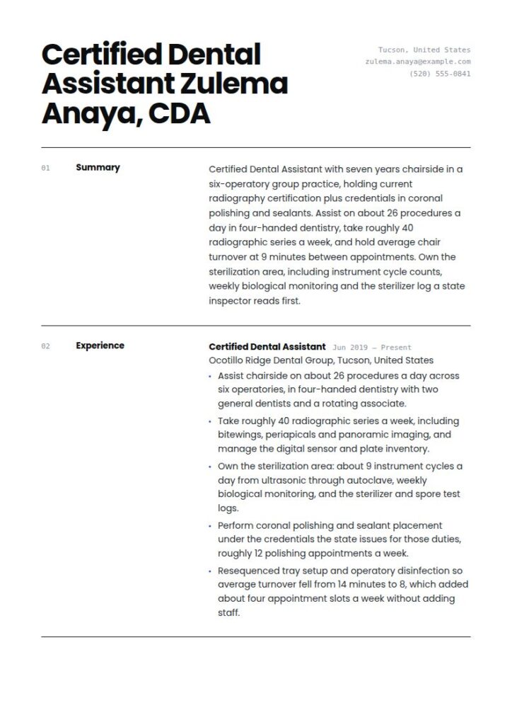 Dental Assistant Resume Examples & Templates