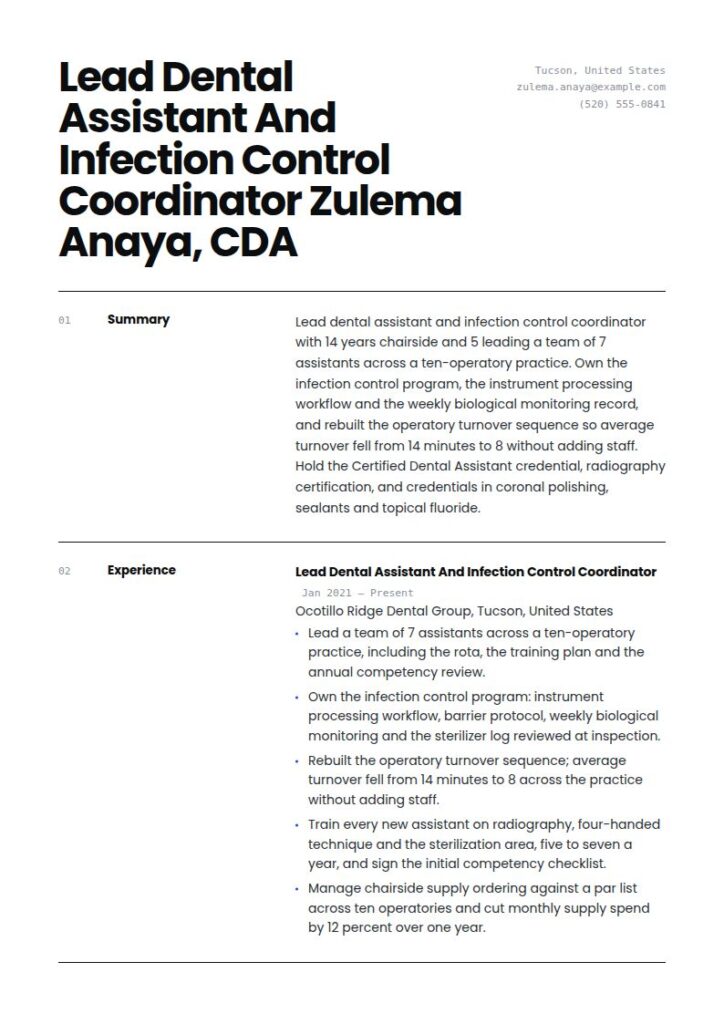 Dental Assistant Resume Examples & Templates