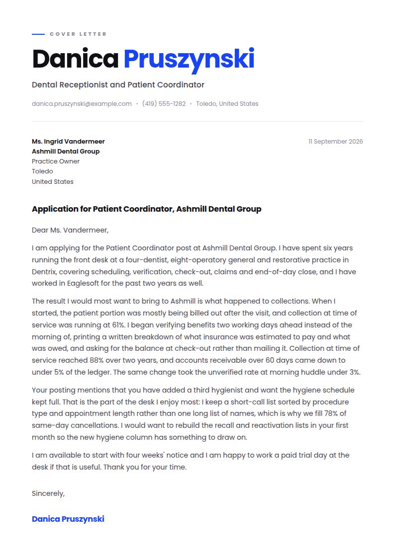 Dental Receptionist