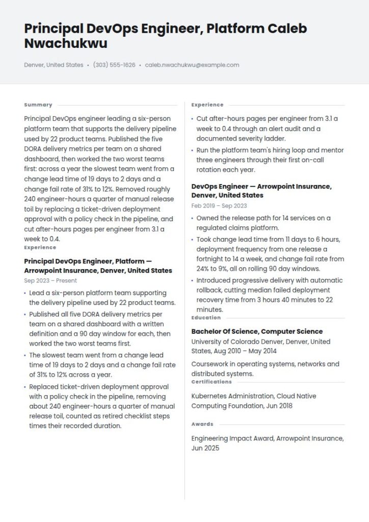 DevOps Engineer Resume Examples & Templates