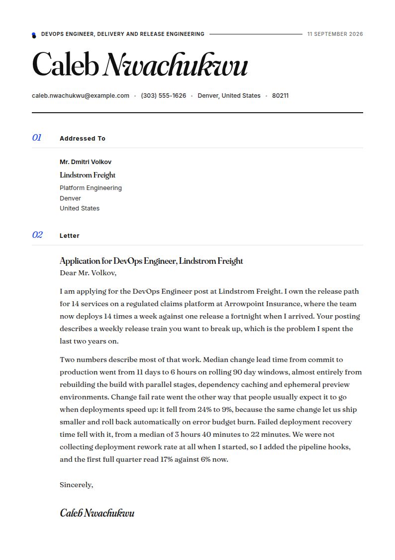 DevOps Engineer Cover Letter Examples & Templates