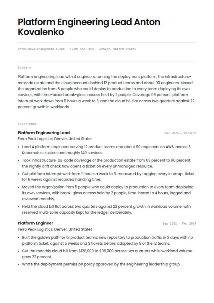 DevOps Professional Resume Examples & Templates