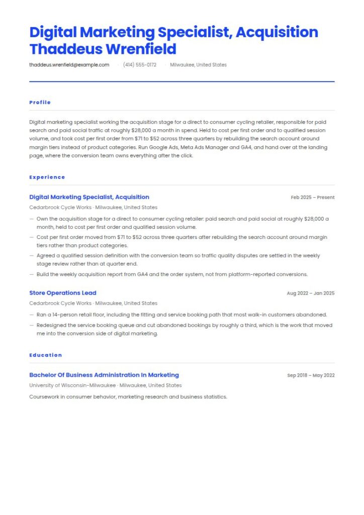 Digital Marketing Resume Examples & Templates