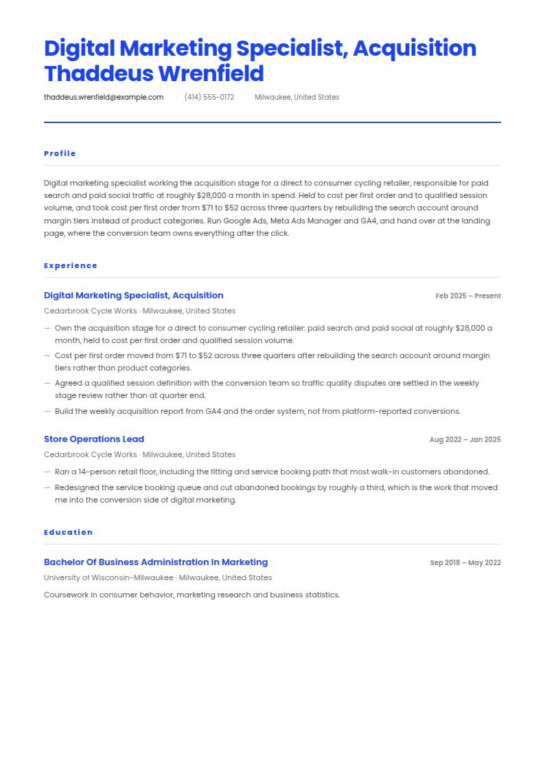 Digital Marketing Resume Examples & Templates