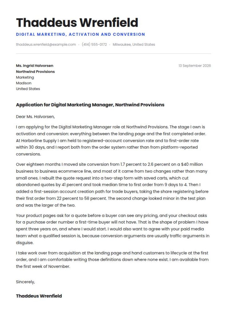 Digital Marketing Cover Letter Examples & Templates