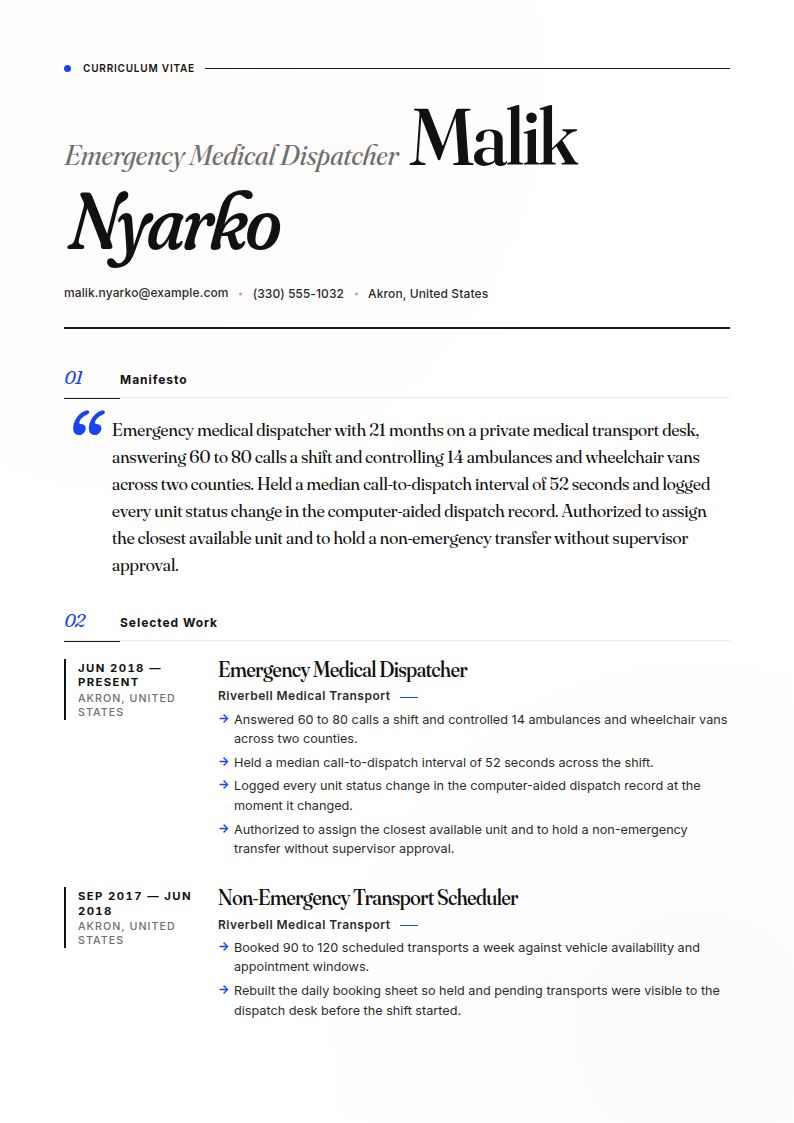 Dispatcher Resume Examples & Templates